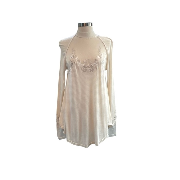 Free People Saheli Cream Asymmetrical Long Sleeve Tunic Size S - Picture 5 of 16